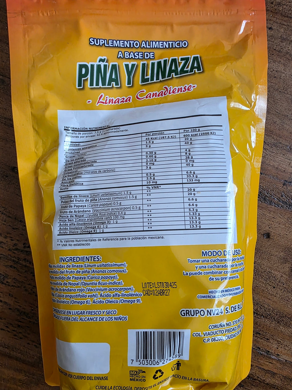 GN+Vida Piña y Linaza (Pineapple & Flaxseed Supplement)