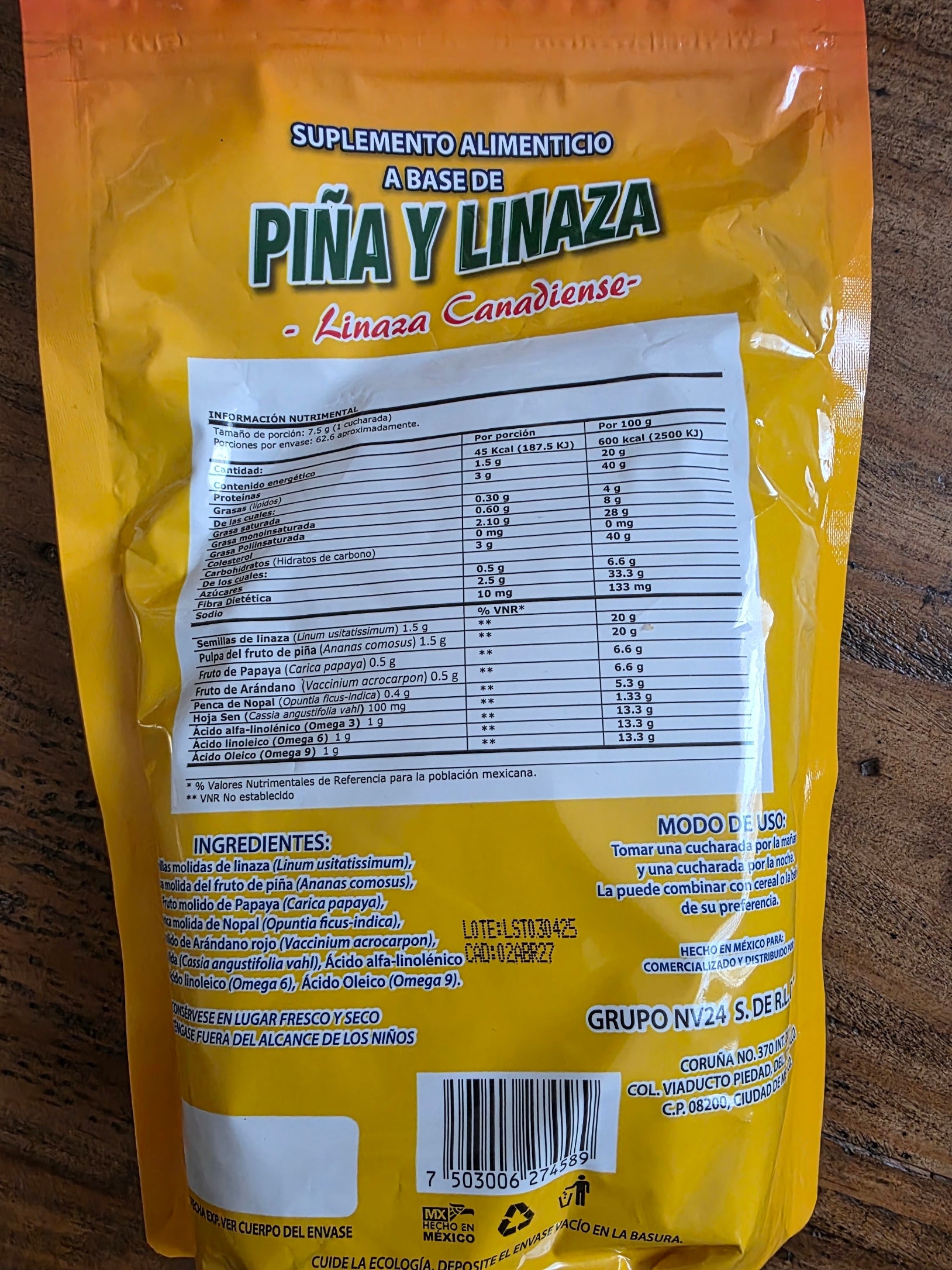 GN+Vida Piña y Linaza (Pineapple & Flaxseed Supplement)